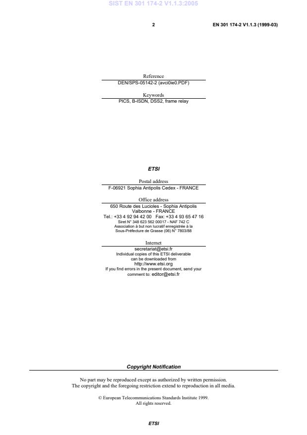 SIST EN 301 174-2 V1.1.3:2005 SIST EN 301 174-2 V1.1.3:2005 - Page 4 preview