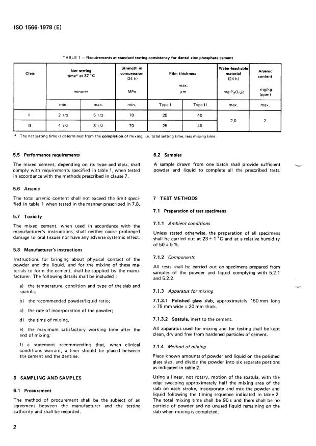 ISO 1566:1978 ISO 1566:1978 - Dental zinc phosphate cement - Page 4 preview