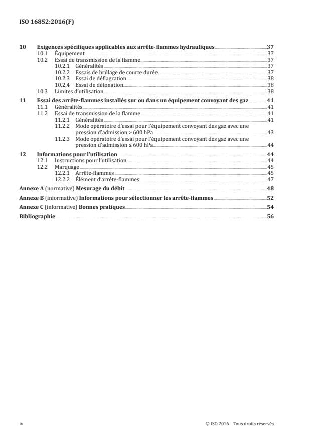 ISO 16852:2016 ISO 16852:2016 - Arrete-flammes -- Exigences de performance, méthodes d'essai et limites d'utilisation - Page 4 preview