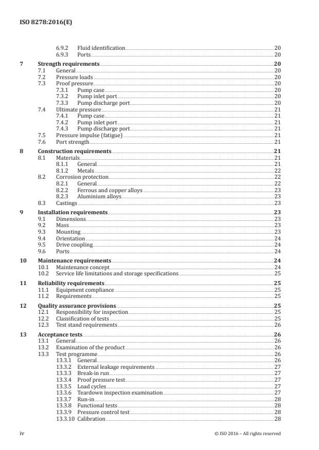 ISO 8278:2016 ISO 8278:2016 - Aerospace series -- Hydraulic, pressure compensated, variable delivery pumps -- General requirements - Page 4 preview