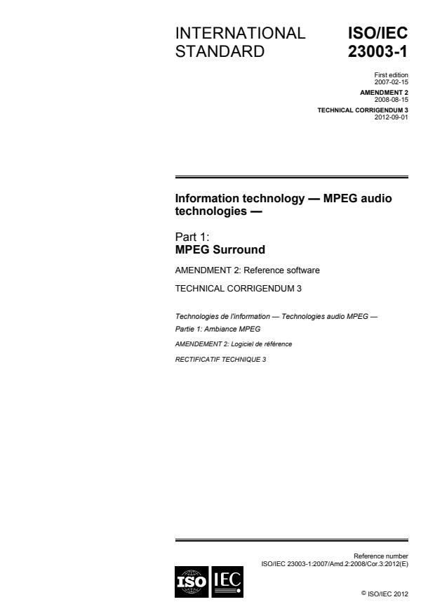 ISO/IEC 23003-1:2007/Amd 2:2008/Cor 3:2012