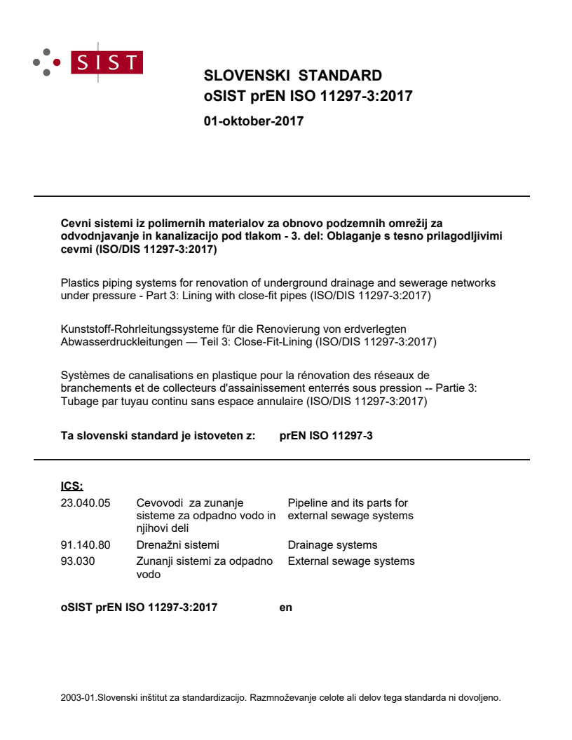 prEN ISO 11297-3:2017