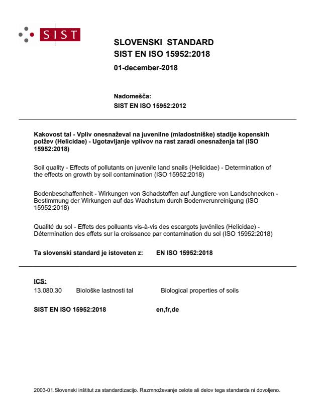 EN ISO 15952:2018 - BARVE