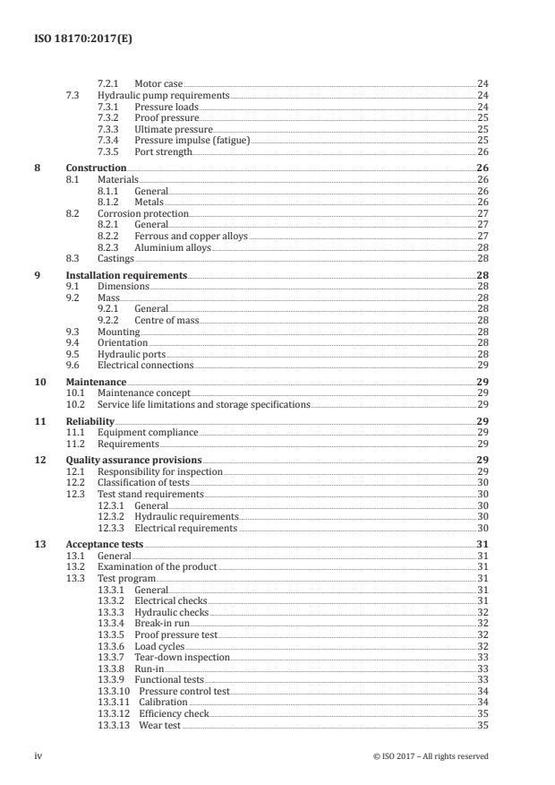 ISO 18170:2017 ISO 18170:2017 - Aerospace series -- AC induction electric motor driven, variable delivery, hydraulic pumps -- General requirements - Page 4 preview