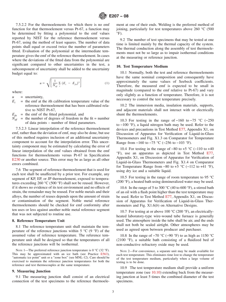 ASTM E207-08 - Standard Test Method for  Thermal EMF Test of Single Thermoelement Materials by Comparison with a Reference Thermoelement of Similar EMF-Temperature Properties