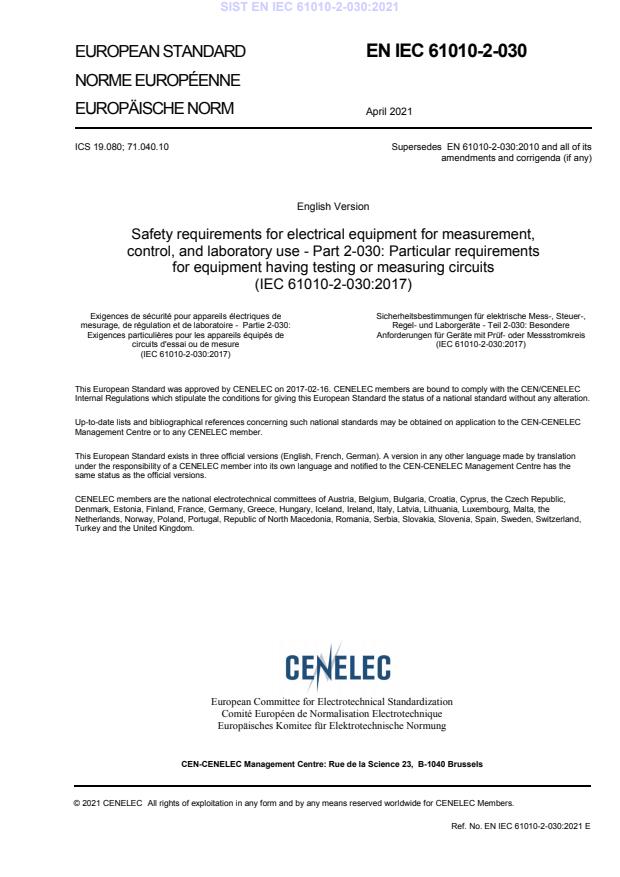 SIST EN IEC 61010-2-030:2021 - BARVE