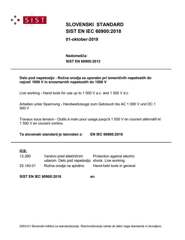 EN IEC 60900:2018 - BARVE