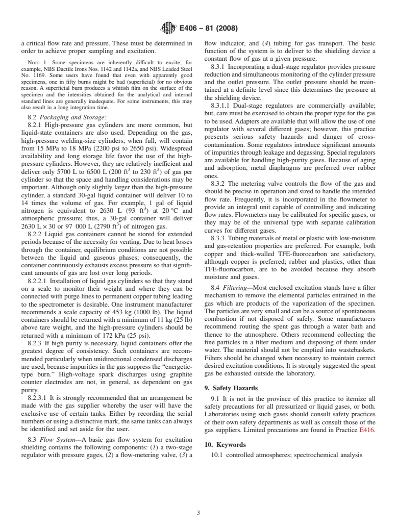 ASTM E406-81(2008) - Standard Practice for  Using Controlled Atmospheres in Spectrochemical Analysis