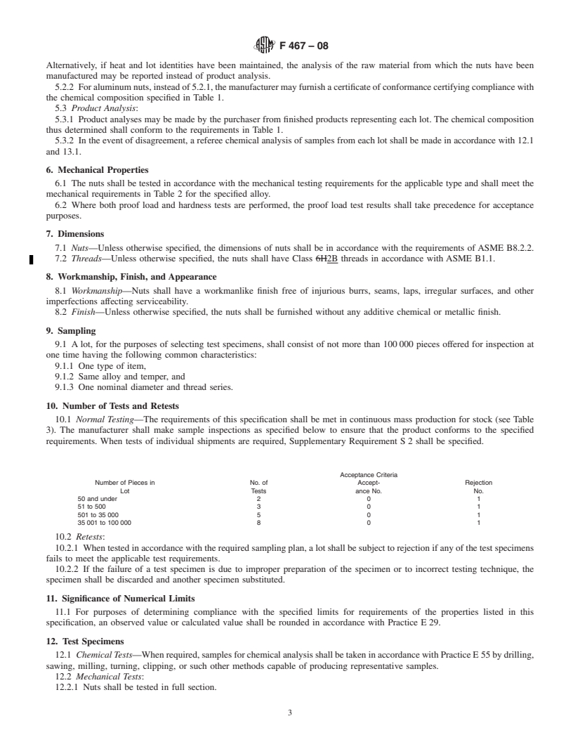 REDLINE ASTM F467-08 - Standard Specification for  Nonferrous Nuts for General Use