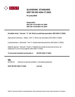 EN ISO 4254-17:2022 EN ISO 4254-17:2022 - Page 1 preview