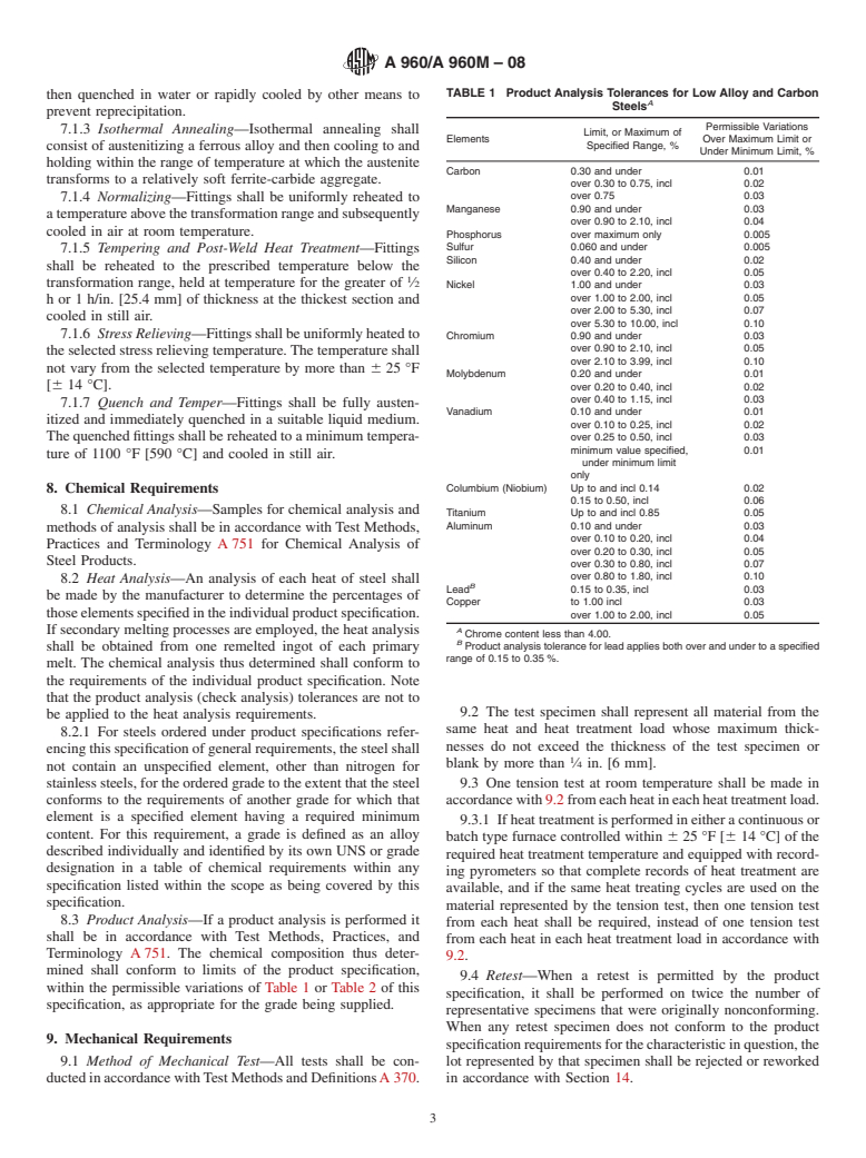 ASTM A960/A960M-08 - Standard Specification for  Common Requirements for Wrought Steel Piping Fittings