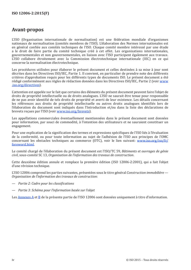 ISO 12006-2:2015 ISO 12006-2:2015 - Construction immobiliere -- Organisation de l'information des travaux de construction - Page 4 preview