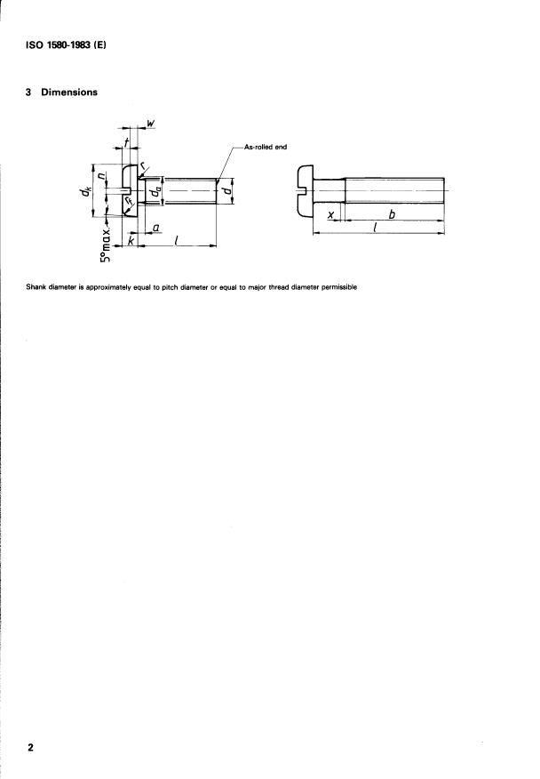 ISO 1580:1983 ISO 1580:1983 - Slotted pan head screws -- Product grade A - Page 4 preview