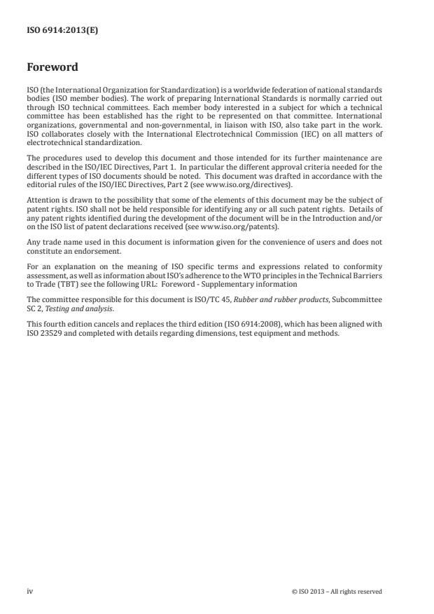 ISO 6914:2013 ISO 6914:2013 - Rubber, vulcanized or thermoplastic -- Determination of ageing characteristics by measurement of stress relaxation in tension - Page 4 preview