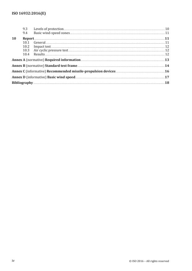 ISO 16932:2016 ISO 16932:2016 - Glass in building -- Destructive-windstorm-resistant security glazing -- Test and classification - Page 4 preview