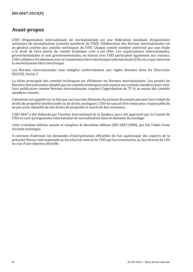 ISO 6847:2013 ISO 6847:2013 - Produits consommables pour le soudage -- Exécution d'un dépôt de métal fondu pour l'analyse chimique - Page 4 preview