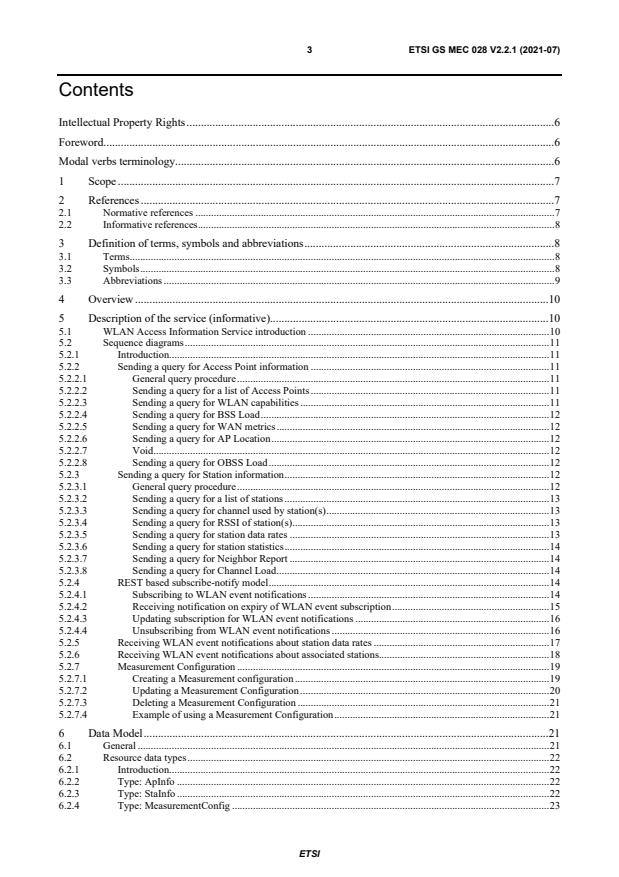 ETSI GS MEC 028 V2.2.1 (2021-07) - Multi-access Edge Computing (MEC); WLAN Access Information API