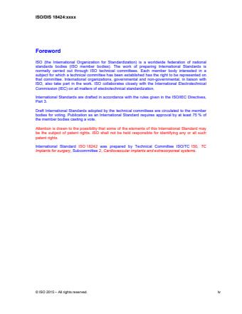 ISO 18242:2016 ISO 18242:2016 - Cardiovascular implants and extracorporeal systems -- Centrifugal blood pumps - Page 4 preview