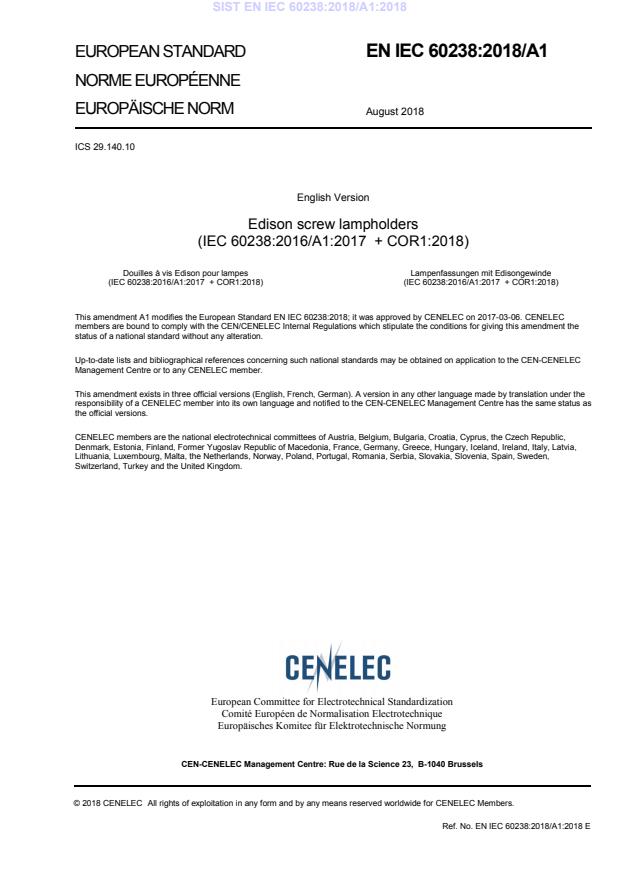 EN IEC 60238:2018/A1:2018