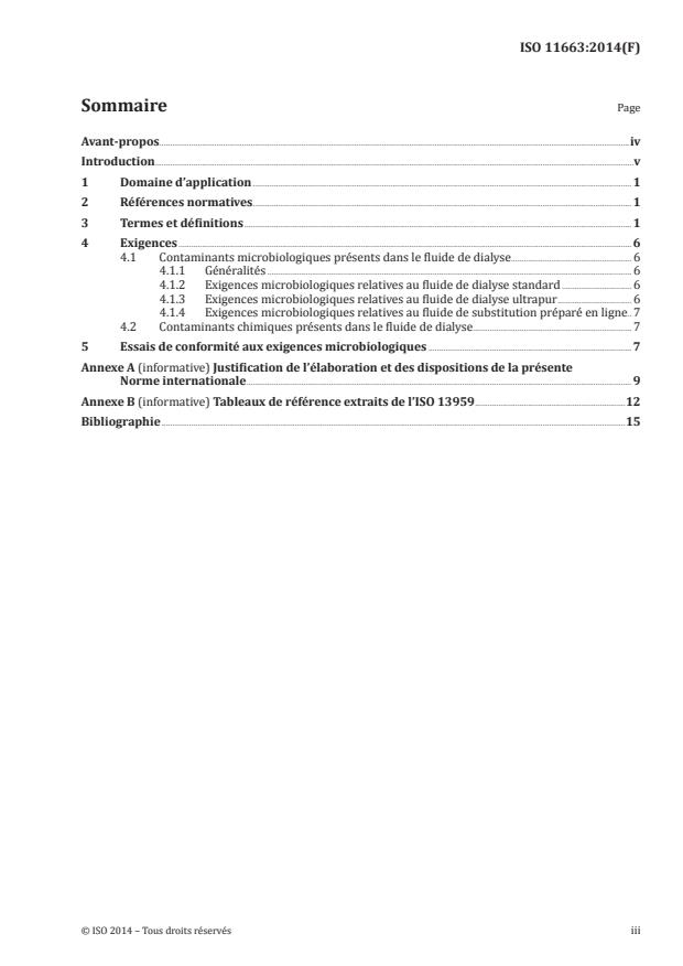 ISO 11663:2014 - Qualité des fluides de dialyse pour hémodialyse et thérapies apparentées
