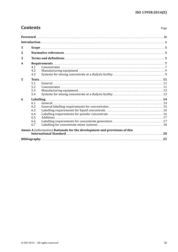 ISO 13958:2014 - Concentrates for haemodialysis and related therapies