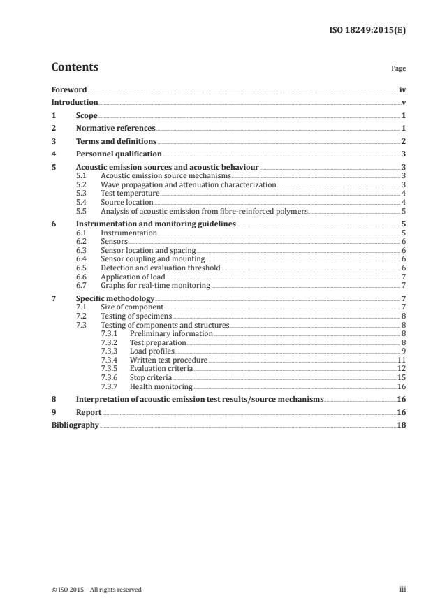 ISO 18249:2015 - Non-destructive testing -- Acoustic emission testing -- Specific methodology and general evaluation criteria for testing of fibre-reinforced polymers