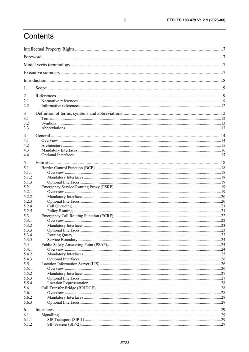 ETSI TS 103 479 V1.2.1 (2023-03) - Emergency Communications (EMTEL); Core elements for network independent access to emergency services