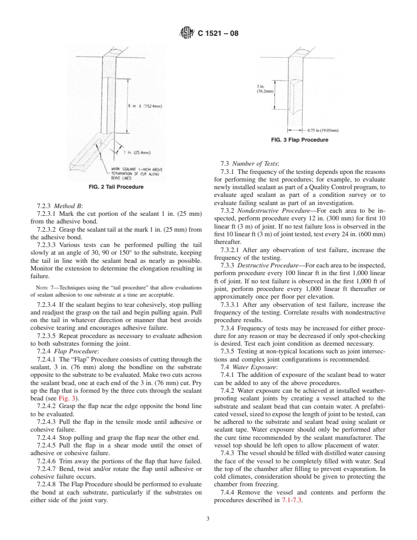 ASTM C1521-08 - Standard Practice for Evaluating Adhesion of Installed Weatherproofing Sealant Joints