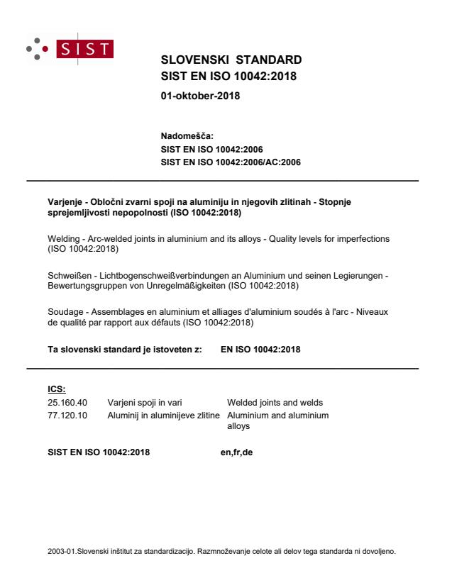 SIST EN ISO 10042:2018