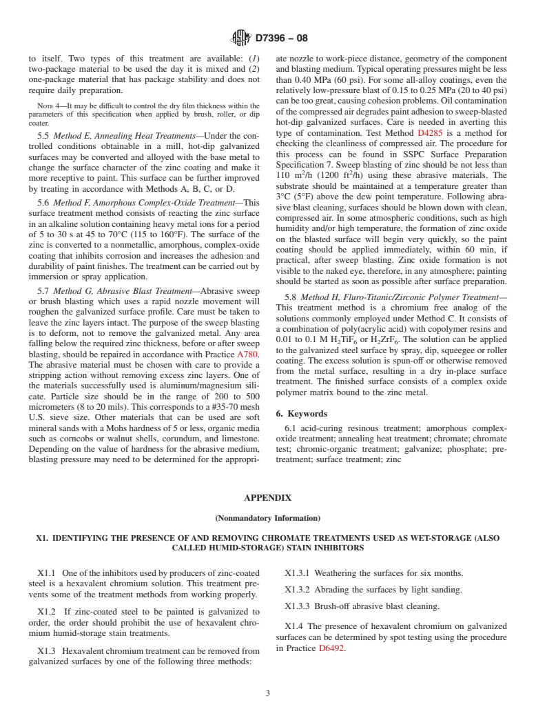 ASTM D7396-08 - Standard Guide for  Preparation of New, Continuous Zinc-Coated (Galvanized) Steel Surfaces for Painting