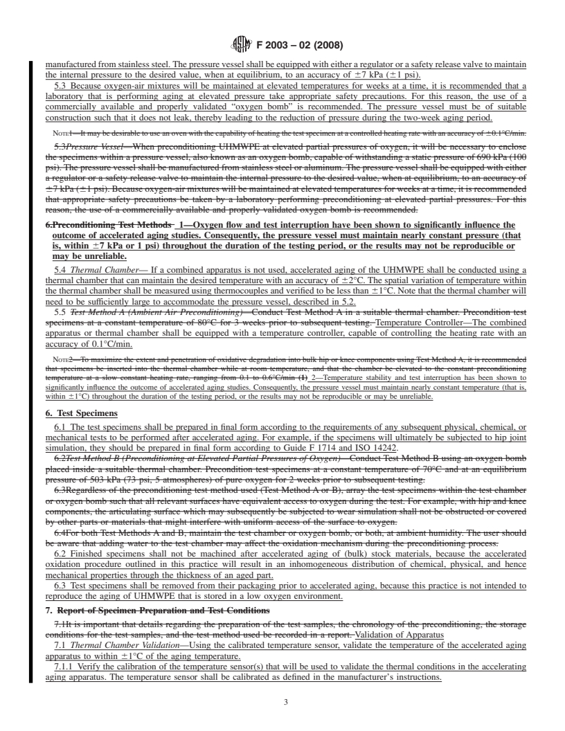 REDLINE ASTM F2003-02(2008) - Standard Practice for Accelerated Aging of Ultra-High Molecular Weight Polyethylene after Gamma Irradiation in Air