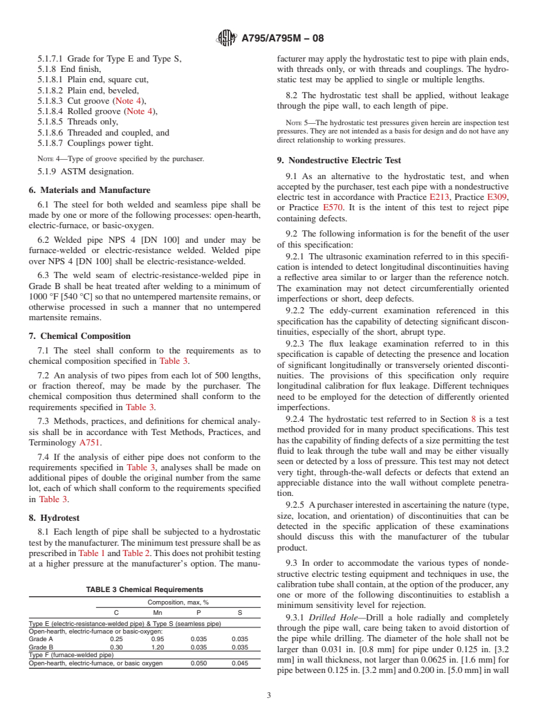 ASTM A795/A795M-08 - Standard Specification for Black and Hot-Dipped Zinc-Coated (Galvanized) Welded and Seamless Steel Pipe for Fire Protection Use