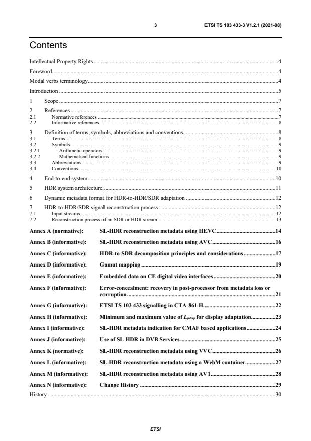 ETSI TS 103 433-3 V1.2.1 (2021-08) - High-Performance Single Layer High Dynamic Range (HDR) System for use in Consumer Electronics devices; Part 3: Enhancements for Hybrid Log Gamma (HLG) transfer function based High Dynamic Range (HDR) Systems (SL-HDR3)