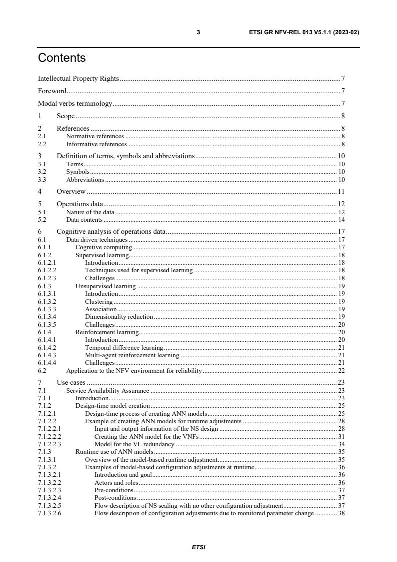 ETSI GR NFV-REL 013 V5.1.1 (2023-02) - Network Functions Virtualisation (NFV) Release 5; Reliability; Report on cognitive use of operations data for reliability