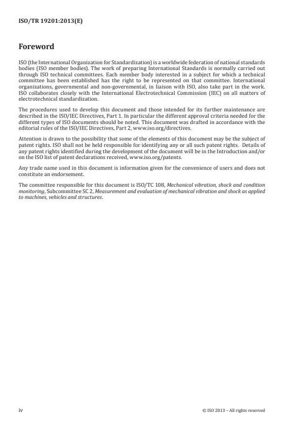 ISO/TR 19201:2013 ISO/TR 19201:2013 - Mechanical vibration -- Methodology for selecting appropriate machinery vibration standards - Page 4 preview