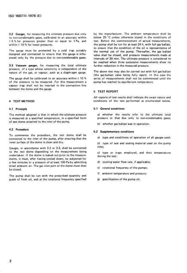 ISO 1607-2:1978 ISO 1607-2:1978 - Positive displacement vacuum pumps -- Measurement of performance characteristics - Page 4 preview