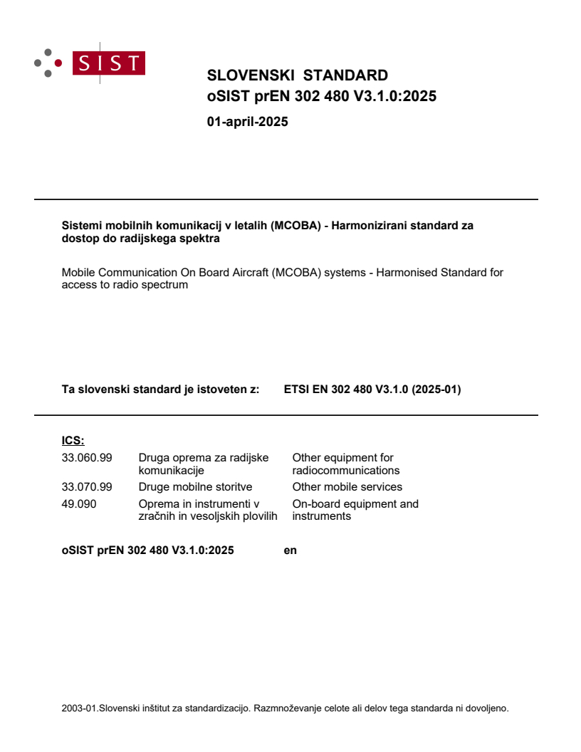 prEN 302 480 V3.1.0:2025 - BARVE