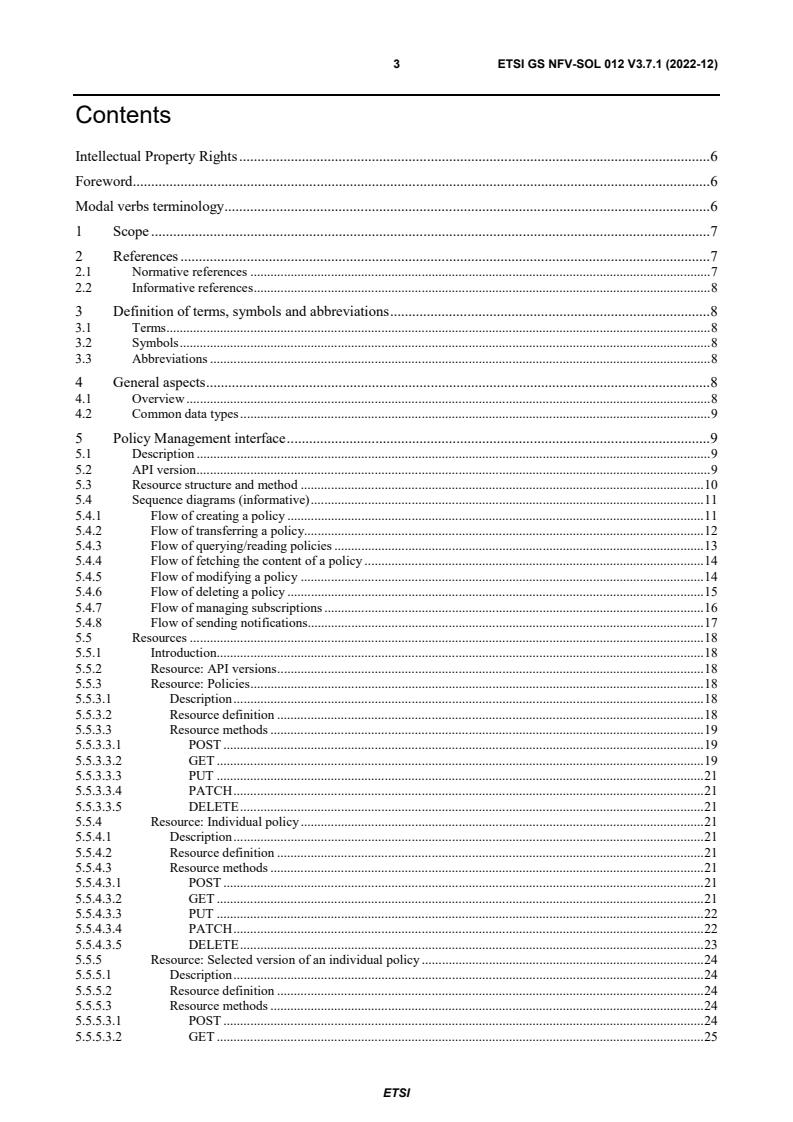 ETSI GS NFV-SOL 012 V3.7.1 (2022-12) - Network Functions Virtualisation (NFV) Release 3; Protocols and Data Models; RESTful protocols specification for the Policy Management Interface