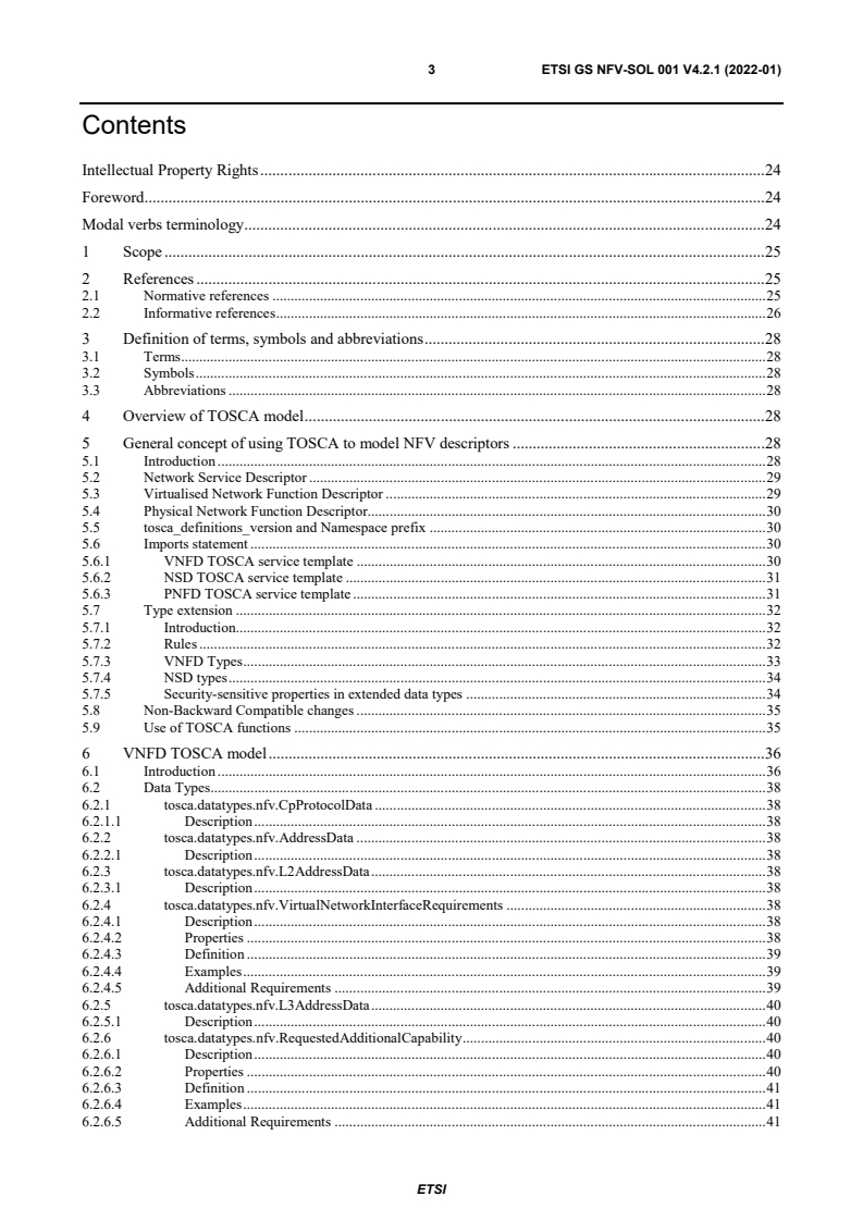 ETSI GS NFV-SOL 001 V4.2.1 (2022-01) - Network Functions Virtualisation (NFV) Release 4; Protocols and Data Models; NFV descriptors based on TOSCA specification