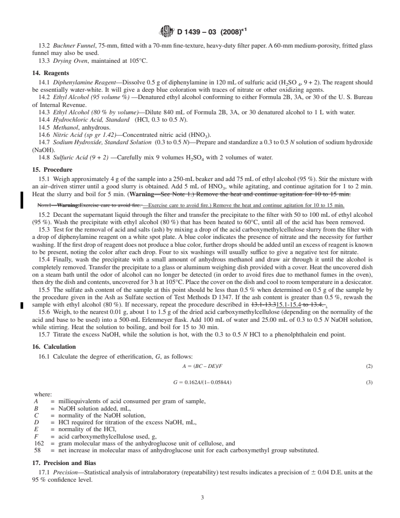 REDLINE ASTM D1439-03(2008)e1 - Standard Test Methods for  Sodium Carboxymethylcellulose