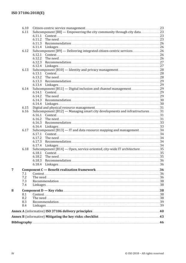 ISO 37106:2018 ISO 37106:2018 - Sustainable cities and communities -- Guidance on establishing smart city operating models for sustainable communities - Page 4 preview