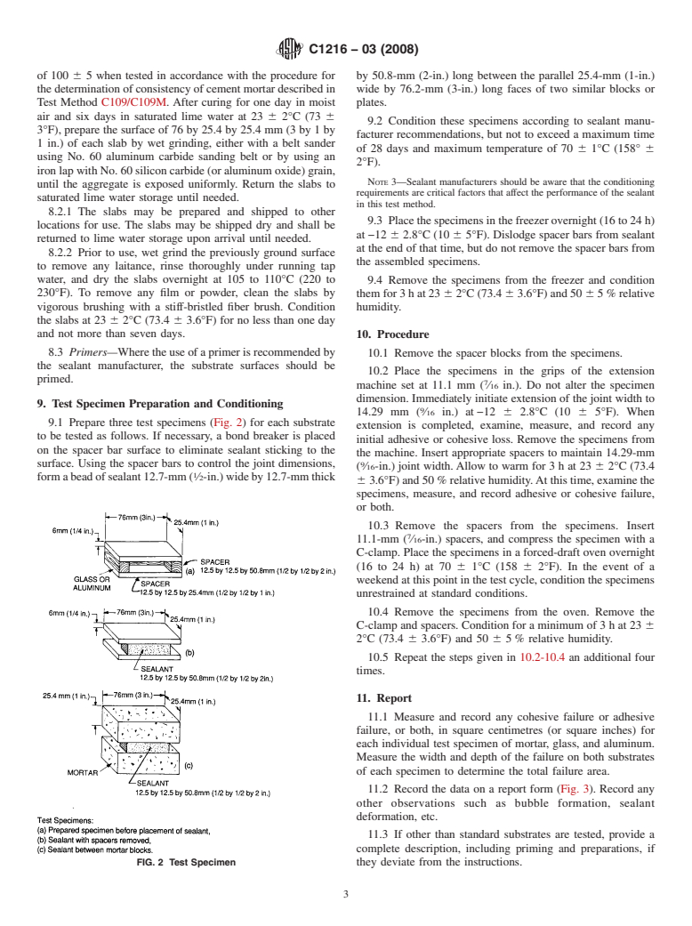 ASTM C1216-03(2008) - Standard Test Method for Adhesion and Cohesion of One-Part Elastomeric Solvent Release Sealants