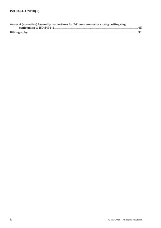 ISO 8434-1:2018 ISO 8434-1:2018 - Metallic tube connections for fluid power and general use - Page 4 preview