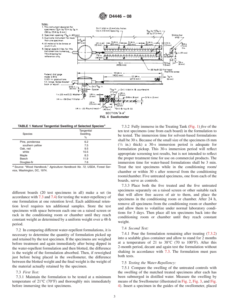 ASTM D4446-08 - Standard Test Method for  Anti-Swelling Effectiveness of Water-Repellent Formulations and Differential   Swelling of Untreated Wood When Exposed to Liquid Water Environments