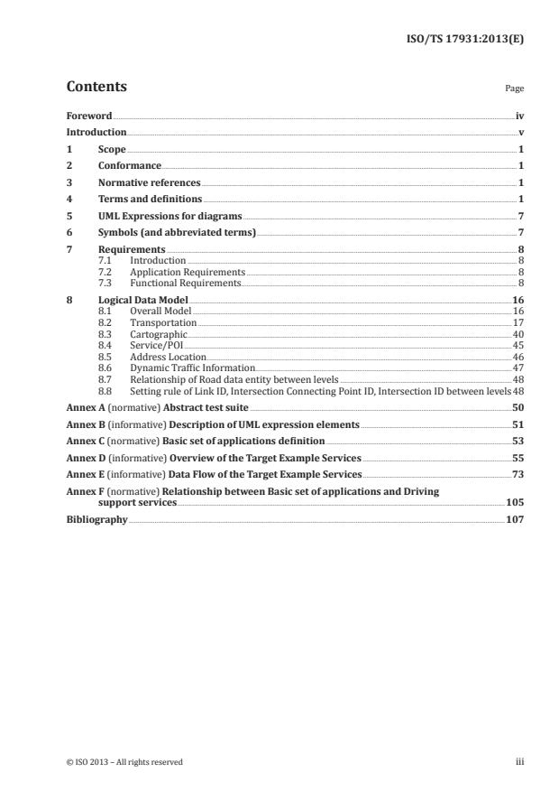 ISO/TS 17931:2013 ISO/TS 17931:2013 - Intelligent transport systems -- Extension of map database specifications for Local Dynamic Map for applications of Cooperative ITS - Page 3 preview