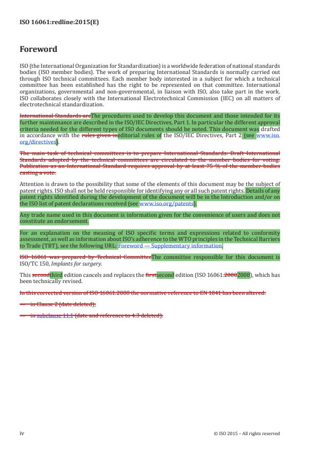 ISO 16061:2015 REDLINE ISO 16061:2015 - Instrumentation for use in association with non-active surgical implants -- General requirements - Page 4 preview