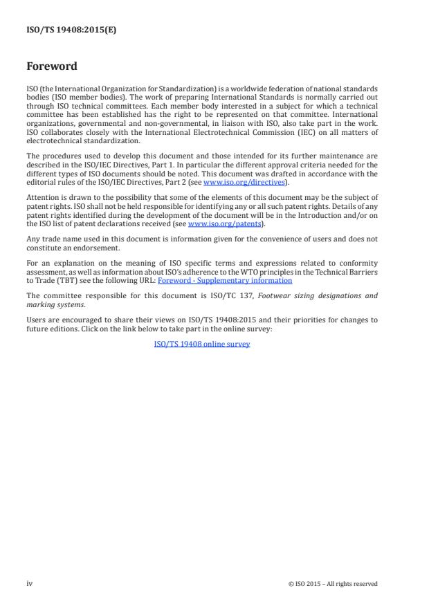 ISO/TS 19408:2015 ISO/TS 19408:2015 - Footwear -- Sizing -- Vocabulary and terminology - Page 4 preview