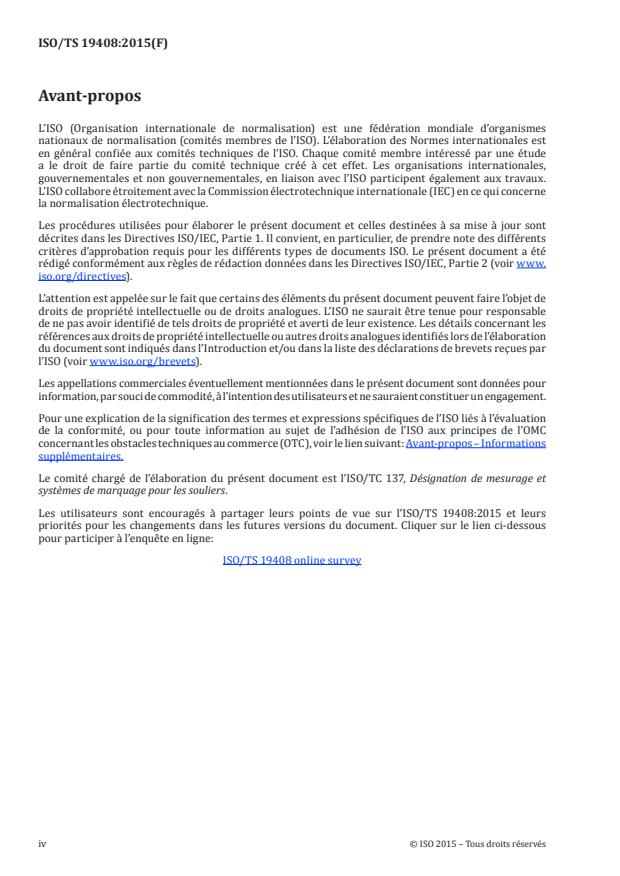 ISO/TS 19408:2015 ISO/TS 19408:2015 - Chaussures -- Pointures -- Vocabulaire et terminologie - Page 4 preview