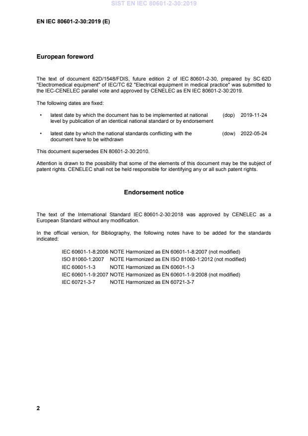 SIST EN IEC 80601-2-30:2019 SIST EN IEC 80601-2-30:2019 - Page 4 preview