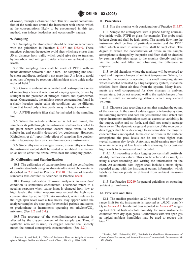 ASTM D5149-02(2008) - Standard Test Method for Ozone in the Atmosphere: Continuous Measurement by Ethylene Chemiluminescence